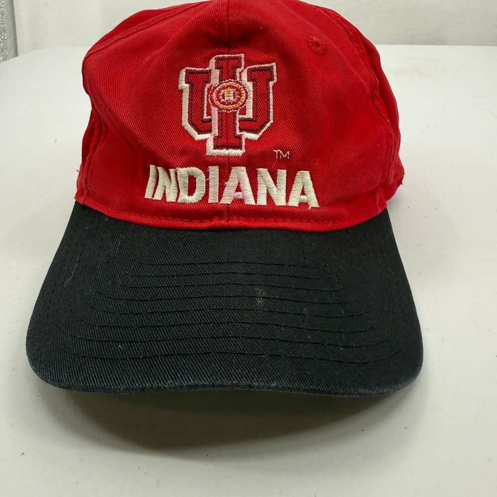 Twins Enterprise Indiana University Hat Mens OSFA Red Black Snapback IU Logo